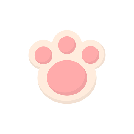 Easter bunny paw cookie vector illustration. Cute pink animal paw icon, isolated.のイラスト素材