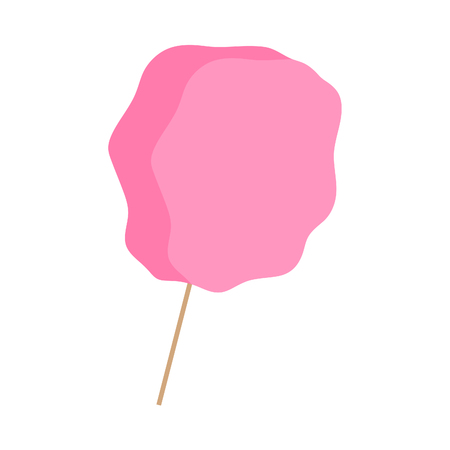Cotton candy vector illustration, isolated candy floss icon on white background.のイラスト素材