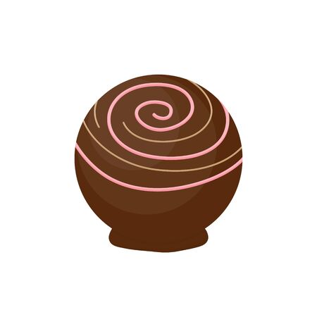 Vector Illustration Keywords: Sweet sugar candy with topping from box of chocolates, candies, truffle graphic icon. Isolated.のイラスト素材