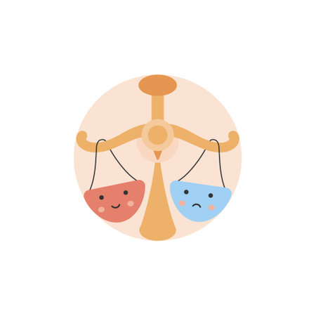 Libra vector illustration. Cute zodiac sign round icon. Scales, balance symbol. Isolated.のイラスト素材