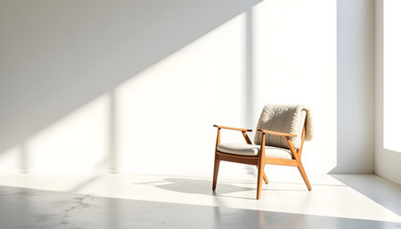 modern chair in white room, 3d render, interior design conceptの素材