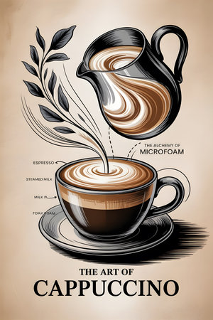 Coffee menu design with cup of coffee illustration.の素材