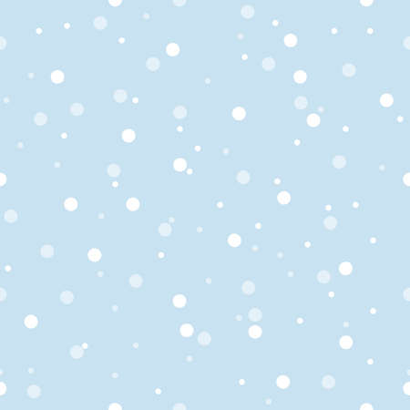 Vector baby blue snowfall seamless pattern background.のイラスト素材