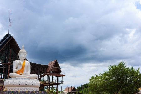 white buddha of the thaiの写真素材