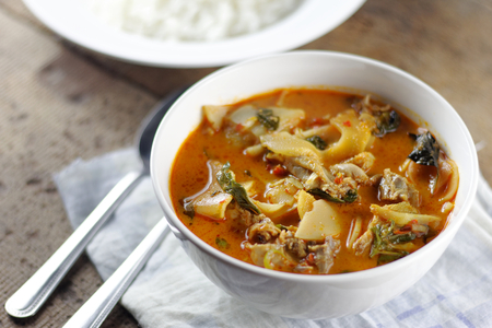 Red Curry with Chicken and Bamboo Shootsの写真素材