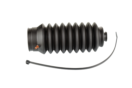 power steering rack boot and cable tie , car spare part isolated on whiteの写真素材