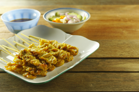 Pork Satay with Peanut Sauceの写真素材