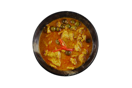 Panaeng Curry with Pork isolate on whiteの写真素材