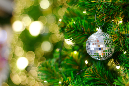Blur bokeh background with Christmas decorationsの写真素材