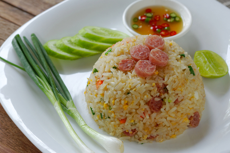 Fried Rice with Fermented Pork (Kao Pad Nham)の写真素材