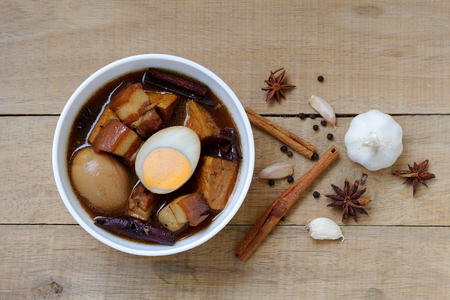 Egg and Pork in Sweet Brown Sauce (Kai Pa Lo)の写真素材