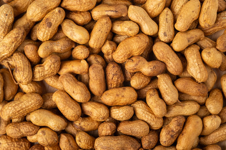 Close up Sand roasted nuts texture background