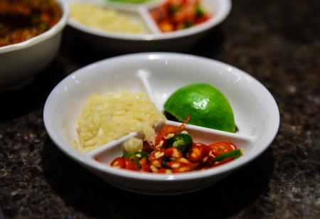 Fresh flavoring herbs and spicesの写真素材