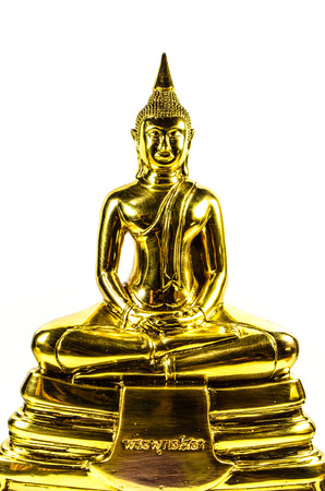 Buddha statue isolated on white backgroundの写真素材