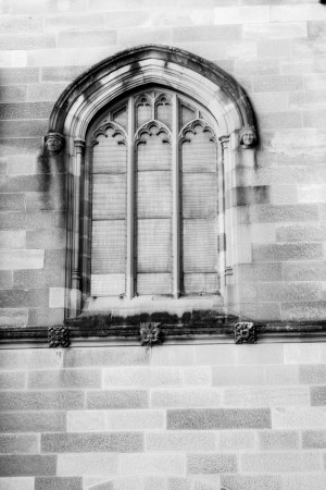 Roman style window in monochromeの写真素材