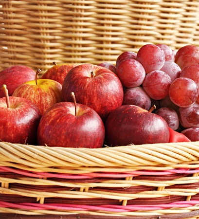 Mixed fruits in the basketの写真素材
