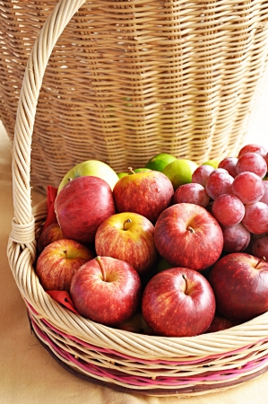 Mixed fruits in the basketの写真素材
