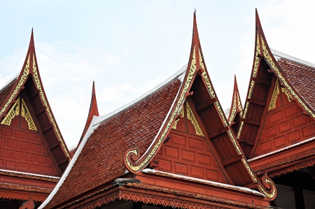 Traditional Thai roofs and gables の写真素材