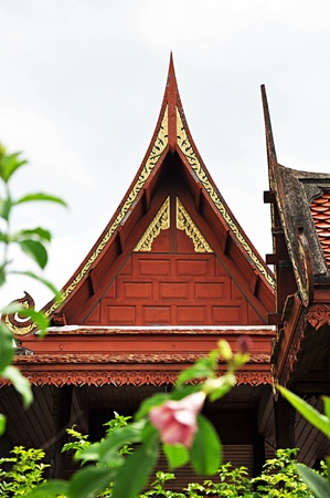 Traditional Thai roofs and gables の写真素材
