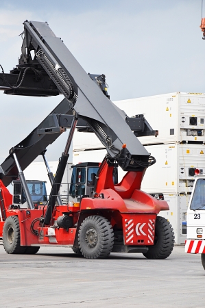 Crane truck on working siteのeditorial素材