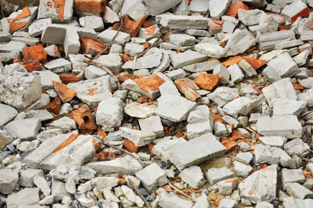 Smashing brick and concrete wreckagesの写真素材