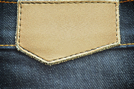 Blank leather jeans label