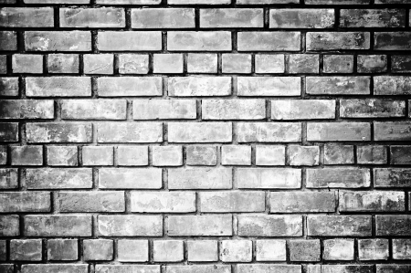 Black and white brick wall backgroundの写真素材