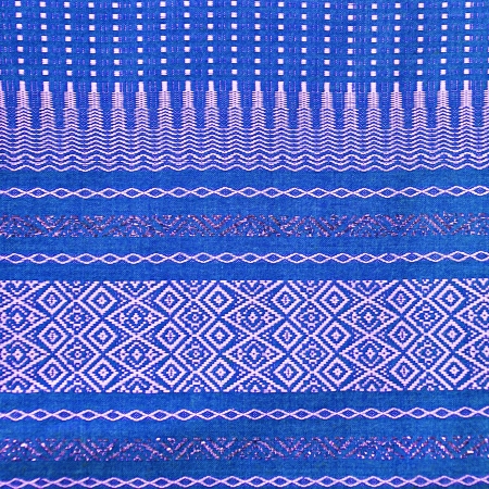 Thai style blue fabric pattern backgroundの写真素材