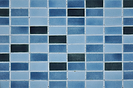 Blue tile wall texture backgroundの写真素材
