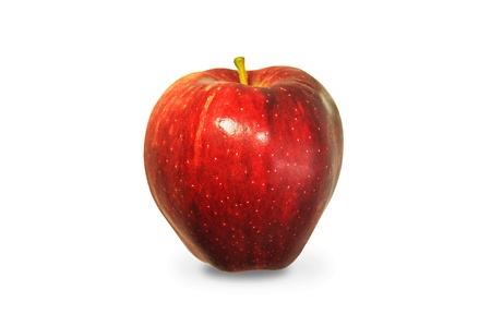 Red apple isolated on whiteの写真素材