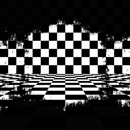 Retro style black   white checkered backgroundの写真素材