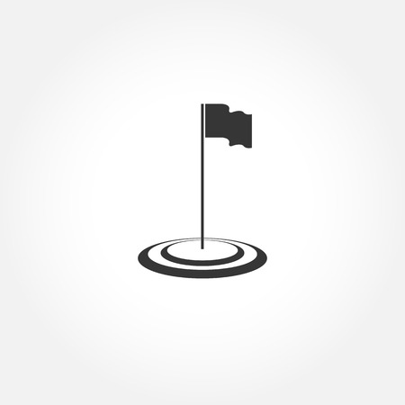 Flag vector icon - goal and targeting conceptのイラスト素材