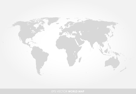 Light gray detailed world map on white backgroundのイラスト素材