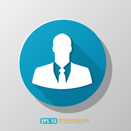 Businessman icon in colorful circle with shadowの写真素材