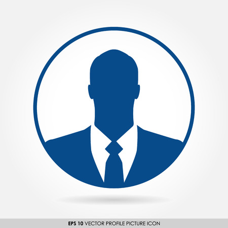 Blue businessman icon in circleの写真素材