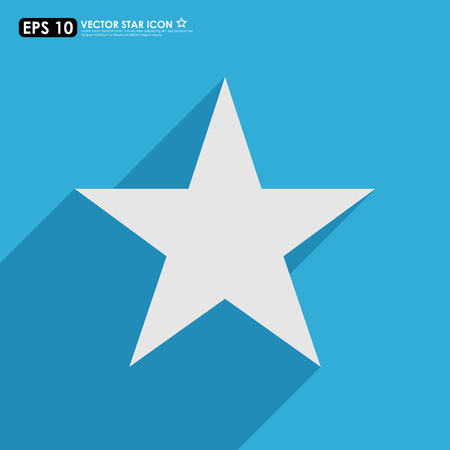 Star icon with shadow on blue backgroundのイラスト素材