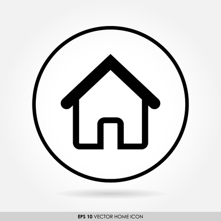 Home outline in circle - can be used as homepage sign, button, mobile & web iconのイラスト素材