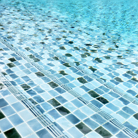 Swimming pool stairs under water