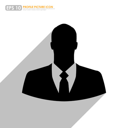 Silhouette of businessman on white background as avatar profile pictureのイラスト素材