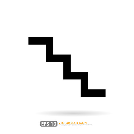Simple stair icon on white backgroundのイラスト素材