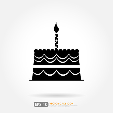 Black cake icon on white backgroundのイラスト素材