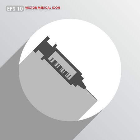 Syringe icon in white circle - medical vector iconのイラスト素材