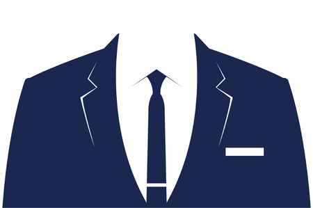 Suit - blue business suit for men - vector templateのイラスト素材