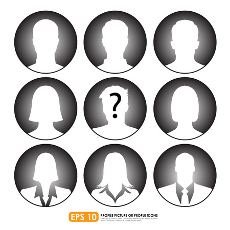 Avatar profile picture icon set including  male, female & businesspeopleのイラスト素材