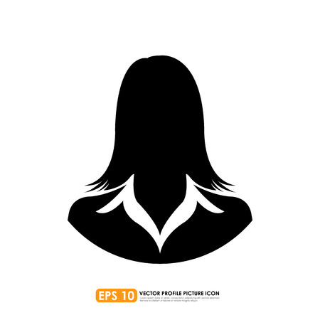 Woman icon on white background - can be used as businesswoman avatar profile pictureのイラスト素材