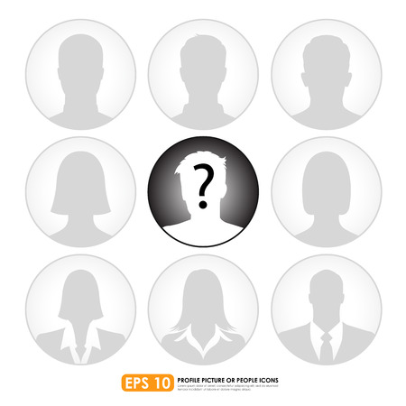 Avatar profile picture icon set including  male, female & businesspeople - light versionのイラスト素材