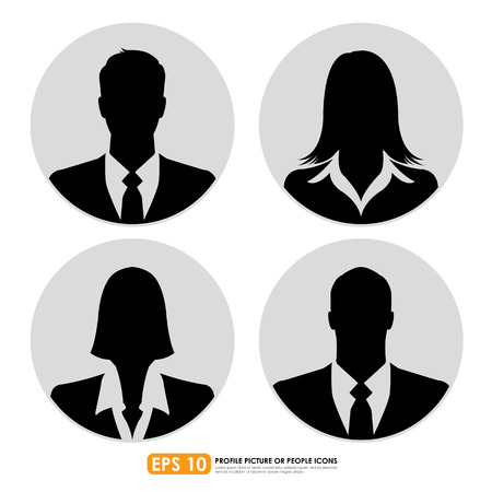 Businesspeople avatar profile picture set  - males & femalesのイラスト素材