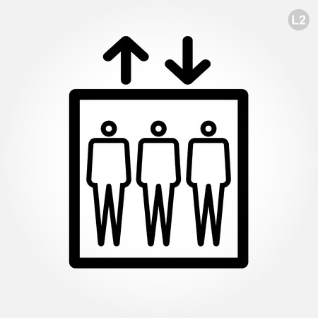 Elevator or lift sign on white backgroundのイラスト素材