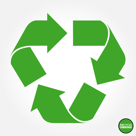 Recycle sign in green color - isolatedのイラスト素材