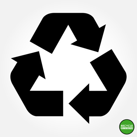 Recycle sign in black color - isolatedのイラスト素材